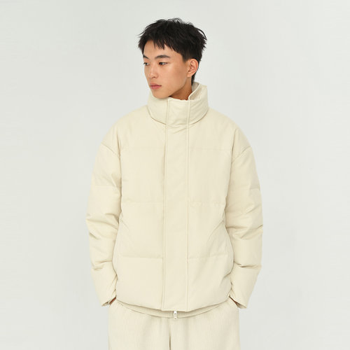 MODE COMMUTER| MC凹凸坑条混纺充绒立领加厚保暖设计感羽绒服