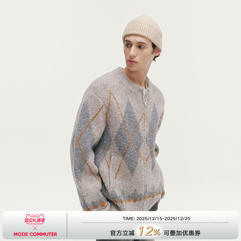 MODE COMMUTER | MC绒感混纺柔软亲肤圆领开襟线衫