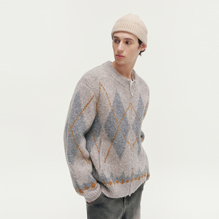 MC绒感混纺柔软亲肤圆领开襟线衫 MODE COMMUTER