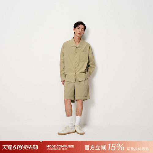 MODE COMMUTER| MC柔软肌理简约翻领梭织长袖衬衫