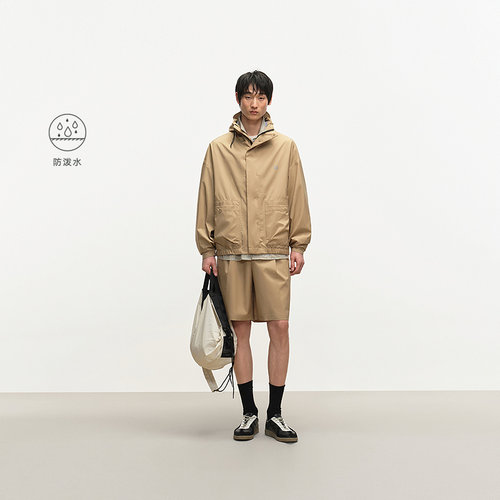 MODE COMMUTER| MC特氟龙三防梭织软壳全压胶梭织短款连帽风衣