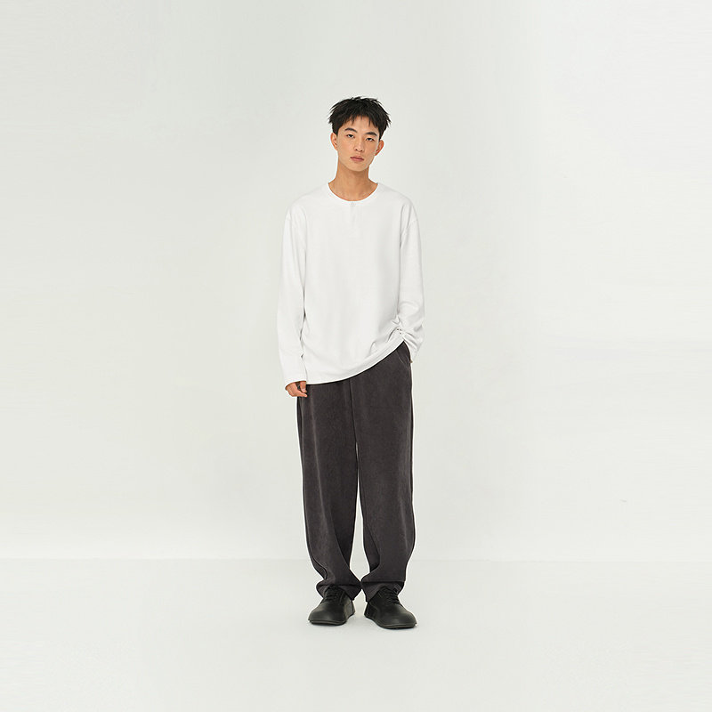 MODE COMMUTER | MC双面针织亲肤柔软不起静电半亨利领长袖T恤