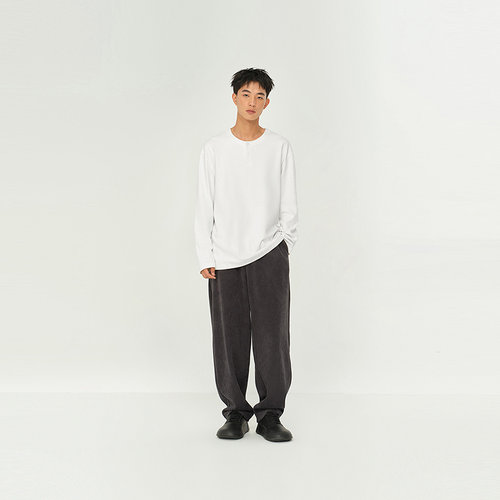 MODE COMMUTER | MC双面针织亲肤柔软不起静电半亨利领长袖T恤