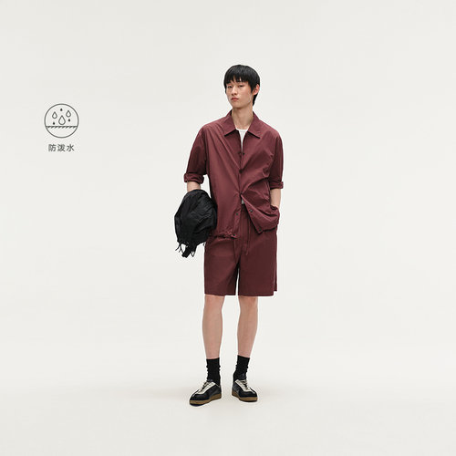 MODE COMMUTER| MC抗皱防泼水哑光简约时尚梭织翻领七分袖衬衫