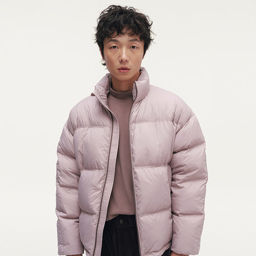 MODE COMMUTER | MC尼龙压光轻薄梭织简约三道绗立领短款羽绒服
