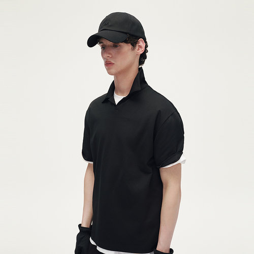 MODE COMMUTER| MC网眼提花双面布透气抗皱易打理翻领短袖POLO
