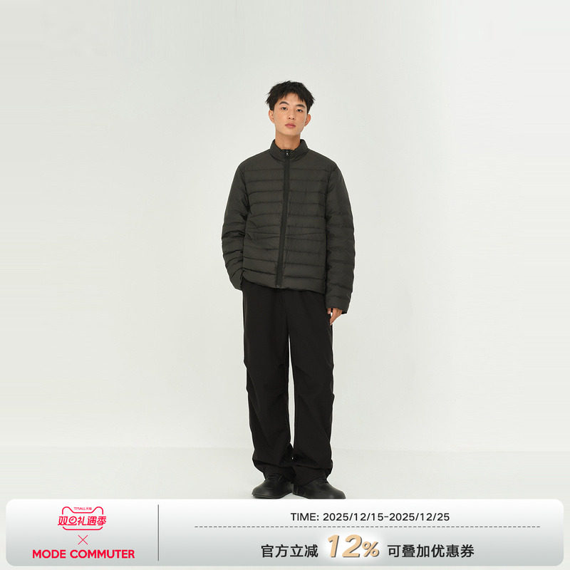 MODE COMMUTER | MC暗纹肌理防水防晒梭织超轻保暖立领短款羽绒服