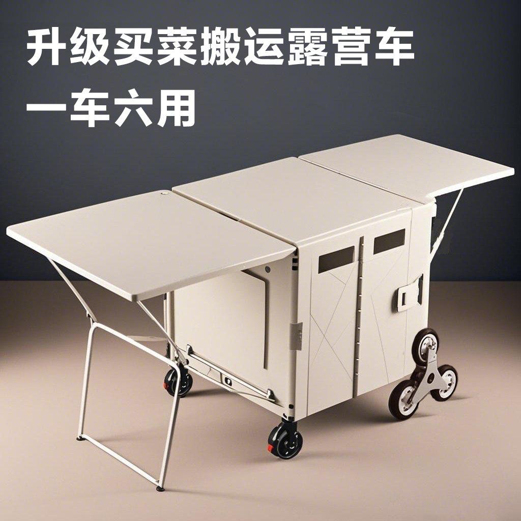 买 菜露营车折叠推车小拉车户外野餐推车可携式拉杆箱拉货手拉车
