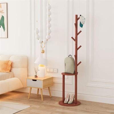 办公室挂衣服神器新中式创意床头储物柜一体挂衣架鞋架落地轻奢衣