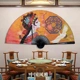 超大挂扇装 饰背景墙壁画中国风京剧花旦餐厅酒吧舞台国潮脸谱扇子