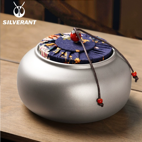 Серебряный муравей чистый титановый чайная банка, большая чайная бочка для чая коробка для хранения чай