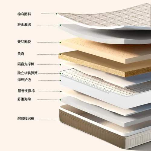 独立袋席梦思弹簧床垫乳胶家用儿童1.5黄麻精细护脊米硬垫