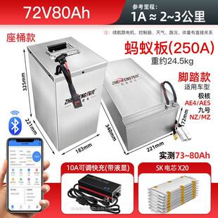 阵风正品宁德电动车锂电池72v60v外卖大容量三元锂电瓶带蚂蚁板