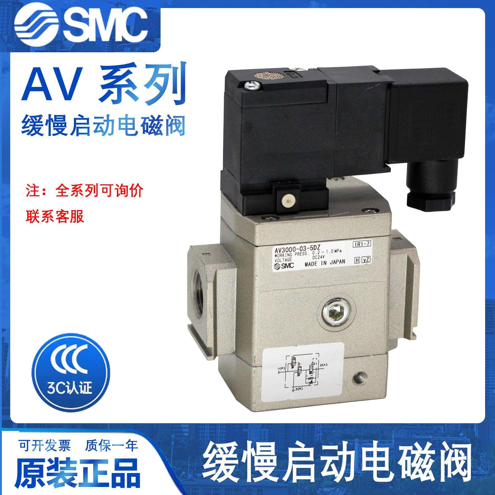 SMC缓慢启动电磁阀AV2000/3000/4000/5000/02/03-5DZ/GB/GS/5DB
