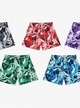美式BKTSQD珍珠短裤男士户外运动网眼速干宽松四分运动休闲篮球
