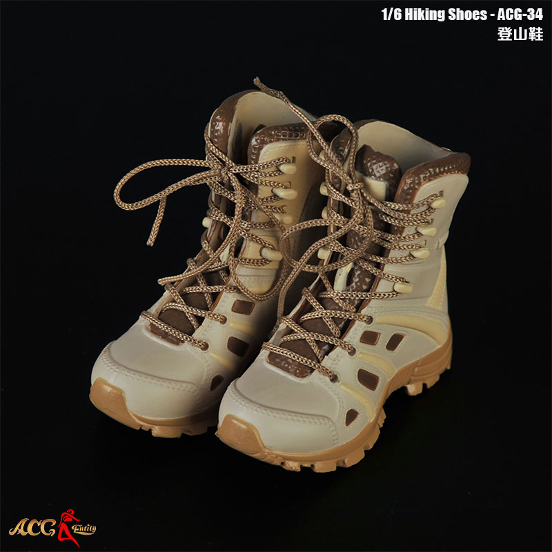 1/6 兵人作战靴 登山靴 现代潮流 空心系鞋带登山靴模型ACG-34图片