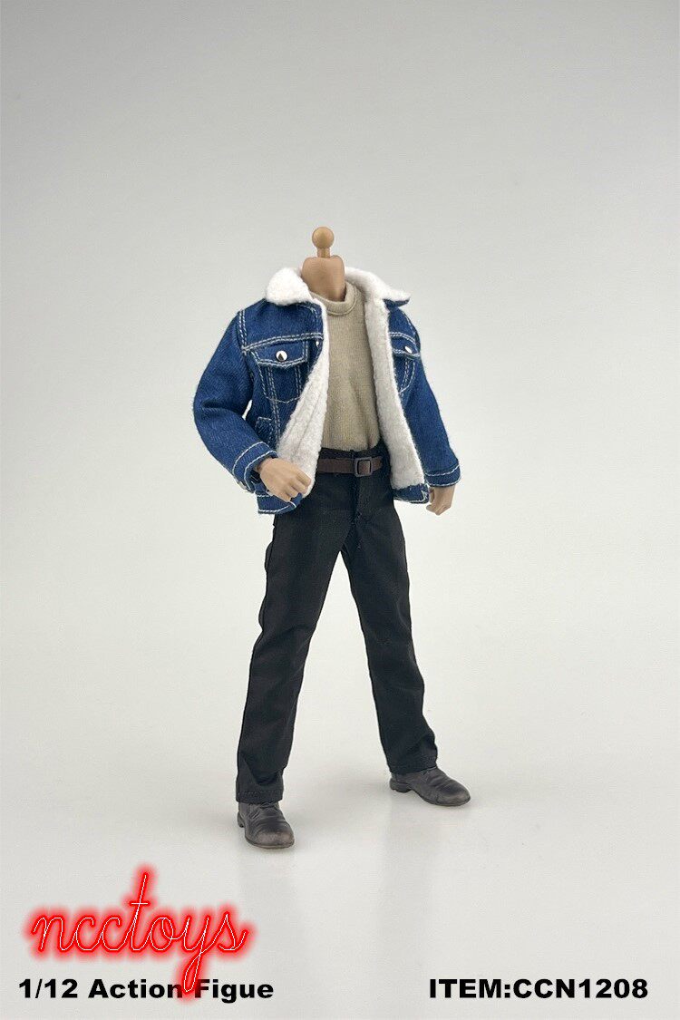 1/12 兵人 CCN1208 可动人偶羊羔绒牛仔夹克 方大头 GW素体适用