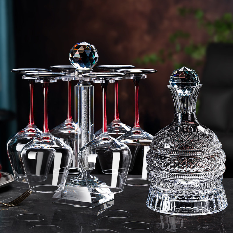 高档红酒杯醒酒器套装家用葡萄酒杯欧式玻璃高脚杯子轻奢旋转杯架,餐饮具,葡萄酒/红酒杯,淘宝优惠券,粉丝福利购,淘宝优惠卷