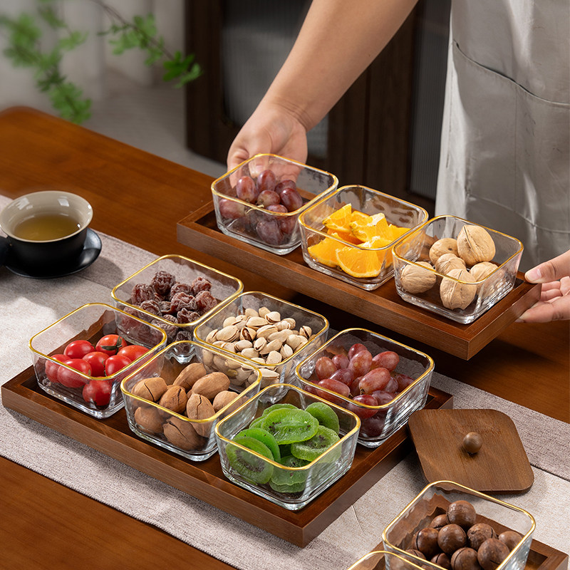 轻奢水果盘高档分格干果盘客厅茶几家用糖果零食坚果盒2025新款
