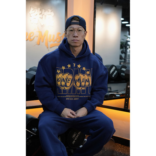 加绒加厚套头连帽卫衣