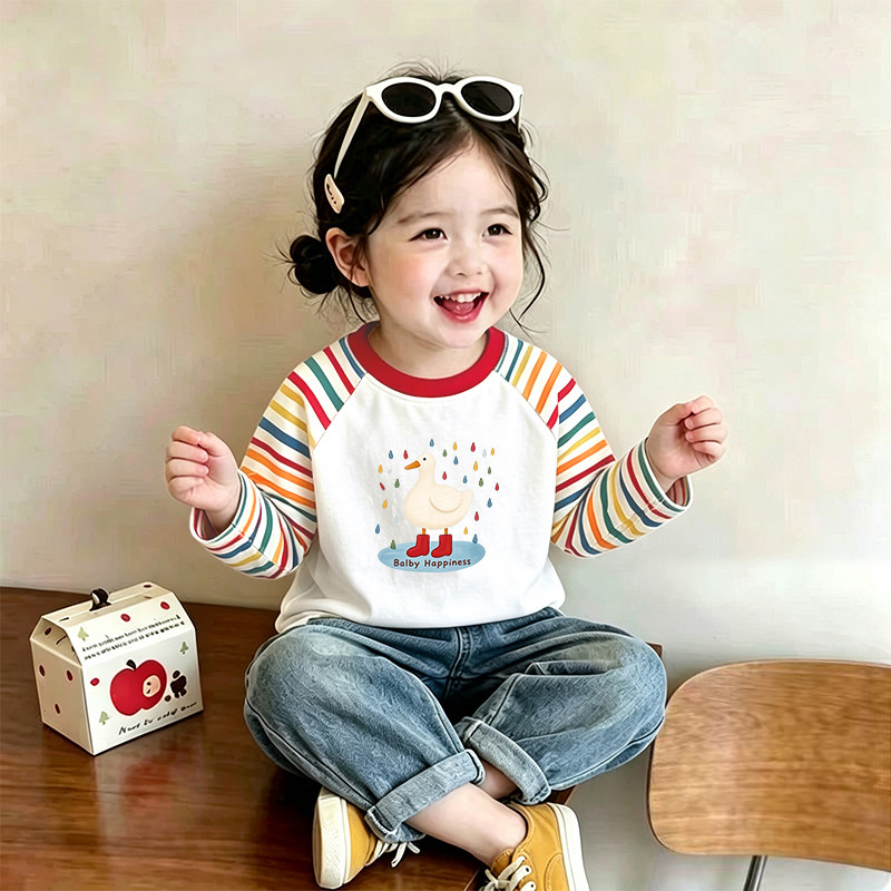 儿童2026新款春秋可爱女童卡通打底衫薄款女宝宝洋气长袖T恤上衣