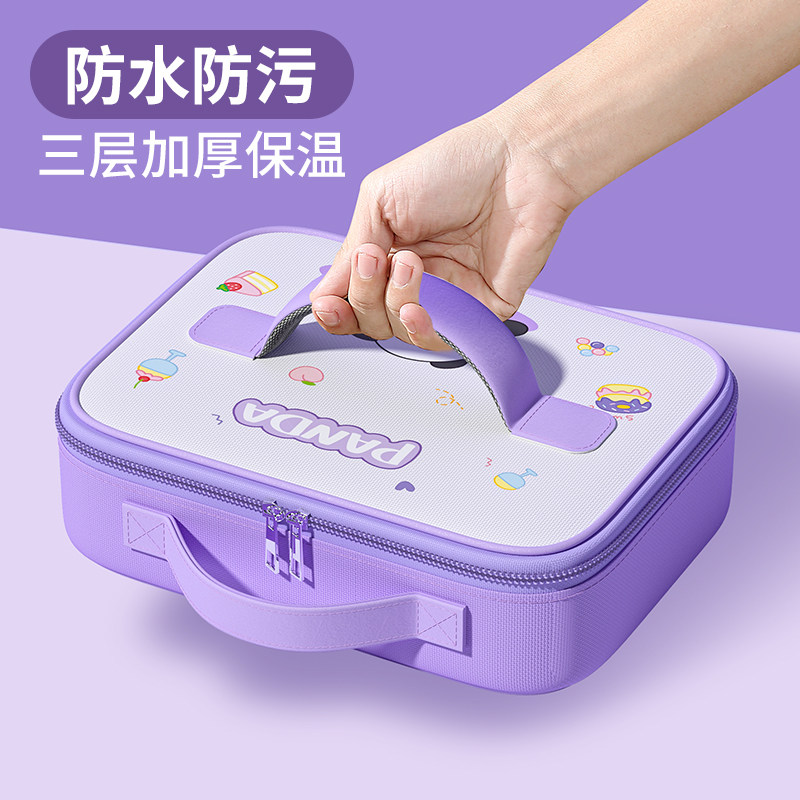 小学生饭盒袋手提包儿童上学专用女孩餐盒袋子便当保温袋防水防油图片