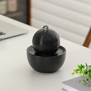 创意陶瓷流水摆件循环水招财客厅小型办公桌面装 饰造景风水轮礼物