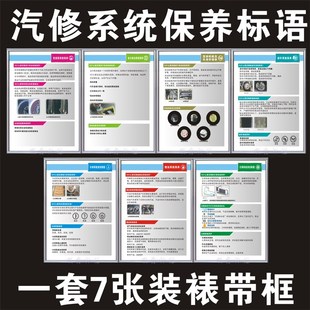 7大系统保养周期广告牌汽修厂修理店一二三类爱车周期表制度标牌