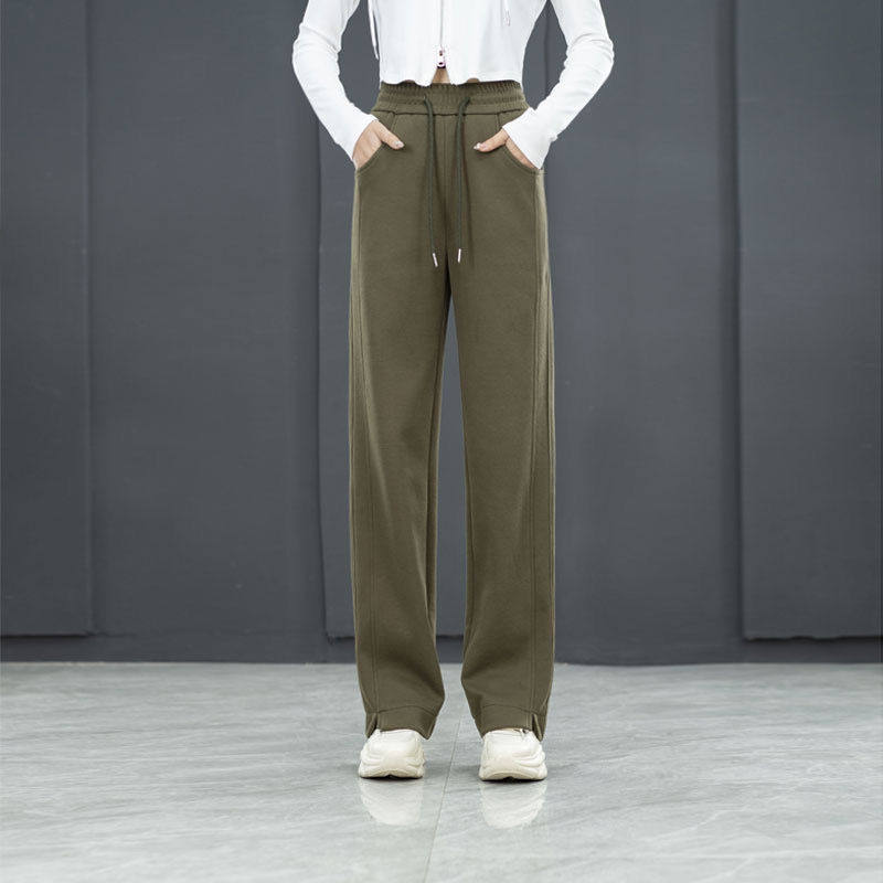 窄版阔腿裤女2025新款夏季直筒裤高腰垂感宽松显瘦休闲拖地长裤子
