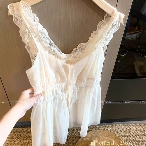【花房少女】26春夏新ins风吊带背心女内搭纯欲性感上衣+蕾丝内搭