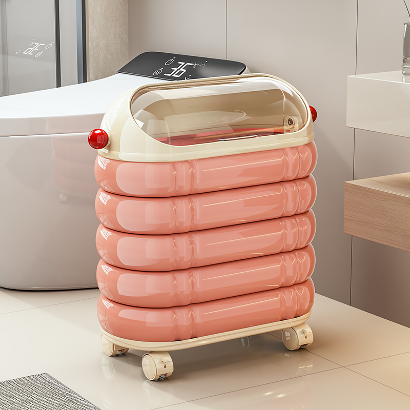 垃圾桶2025新款家用卫生间厕所专用带盖大容量客厅厨房可移动夹缝