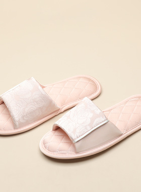 高级感情侣开口拖鞋女士夏季室内居家防滑静音木地板无声一字女鞋