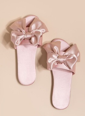 结婚拖鞋家居红色一对夏季婚用高档蝴蝶结款新婚喜庆新娘新郎情侣