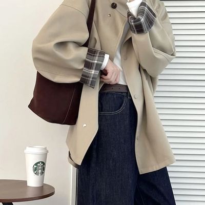 英伦风立领风衣外套女春