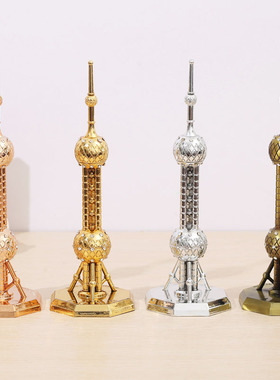 东方明珠塔模型金属摆件上海旅游纪念品锌合金工艺品装饰摆件跨境