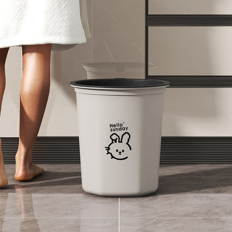 直投垃圾桶ins风高颜值加厚家用客厅厨房可爱奶油风大号学生宿舍