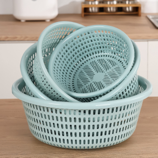 厨房洗菜篮塑料镂空沥水篮家用洗菜盆水果筛饭店餐厅 菜蓝子