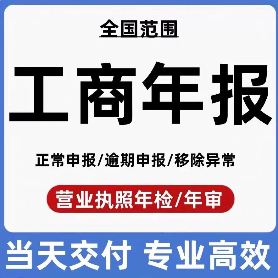 全国个体户工商营业执照年审公司年报代年检解除异常补报企业海南图片