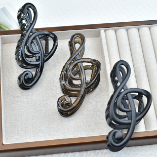 音符抓夹女大号高音谱号鲨鱼夹后脑勺发夹头发夹子头饰发卡发圈