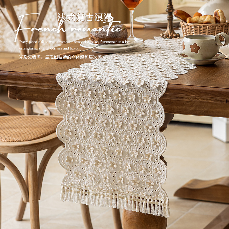 法式复古仿棉麻桌旗圣诞小清新