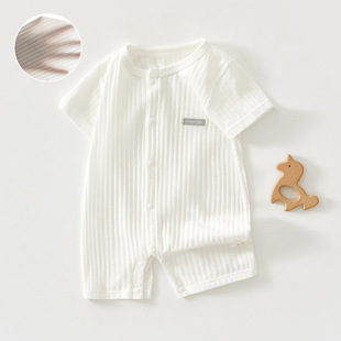 宝宝空调服薄款婴儿短袖连体衣服夏季爬服哈衣男女新生儿夏装纯棉