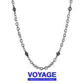 VOYAGE拼接卫衣钛钢项链男潮男士 男生男款 潮流锁骨链嘻哈链子配饰