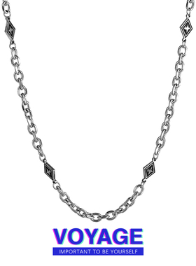 VOYAGE拼接卫衣钛钢项链男潮男士男生男款潮流锁骨链嘻哈链子配饰