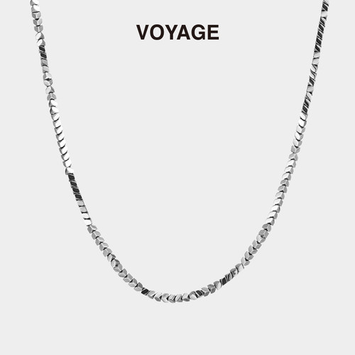 VOYAGE简约碎银钛钢项链小众设计
