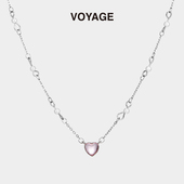 VOYAGE粉色爱心吊坠珍珠项链女轻奢小众设计高级感颈链锁骨链配饰