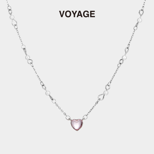 VOYAGE爱心珍珠项链小众设计