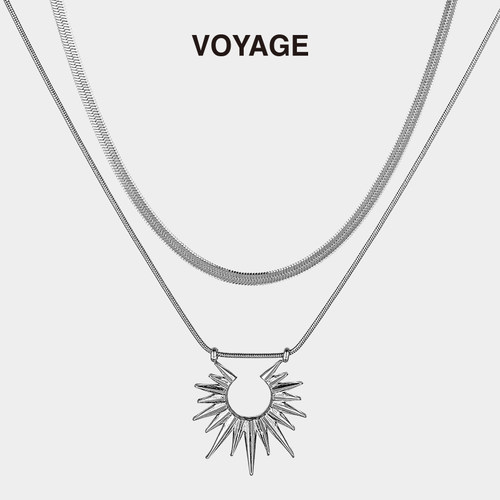 VOYAGE太阳星吊坠双层叠带项链