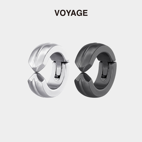 VOYAGE无耳洞简约钛钢耳夹一对