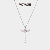 天使翅膀爱心项链女款 丘比特之心轻奢小众学生党闺蜜儿童礼物配饰