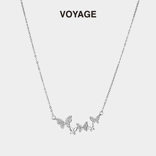 VOYAGE百搭闪钻蝴蝶甜酷项链